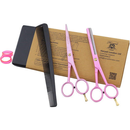 Roze Rechtshandige 6" Haarknippers Effileerscharen Set