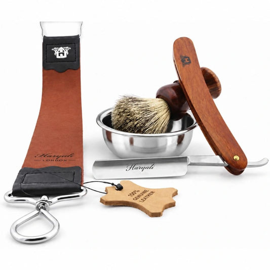 Haryali Scheermes Set - Houten Handvat