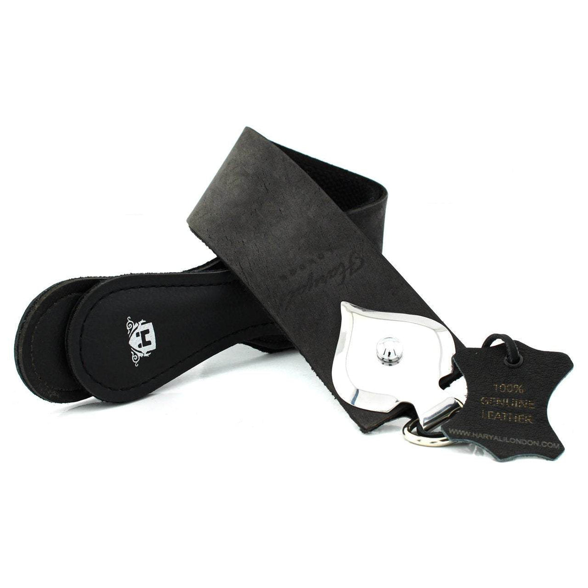 Pure Black Leather Sharpening Strop, Best Knife Strop Belt Or Razor Sharpner With Heart Design Handle - HARYALI LONDON