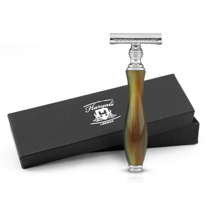 Haryali's Safety Razor - Buffalo Horn Imitation - HARYALI LONDON