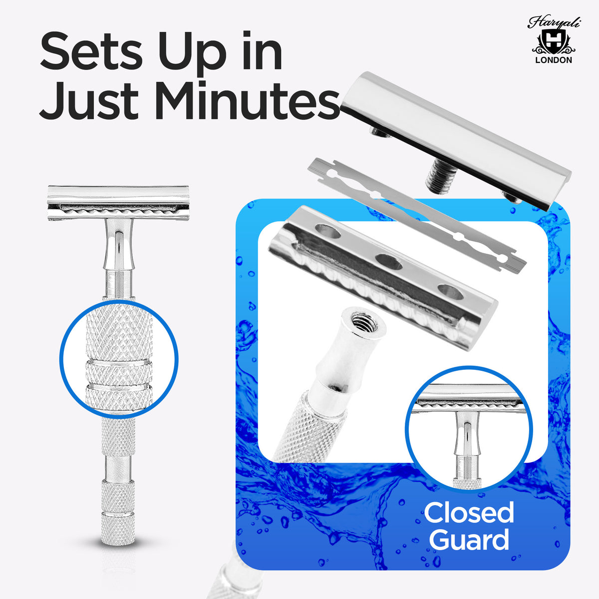 Double Edge Safety Razor With Lather pouch - HARYALI LONDON