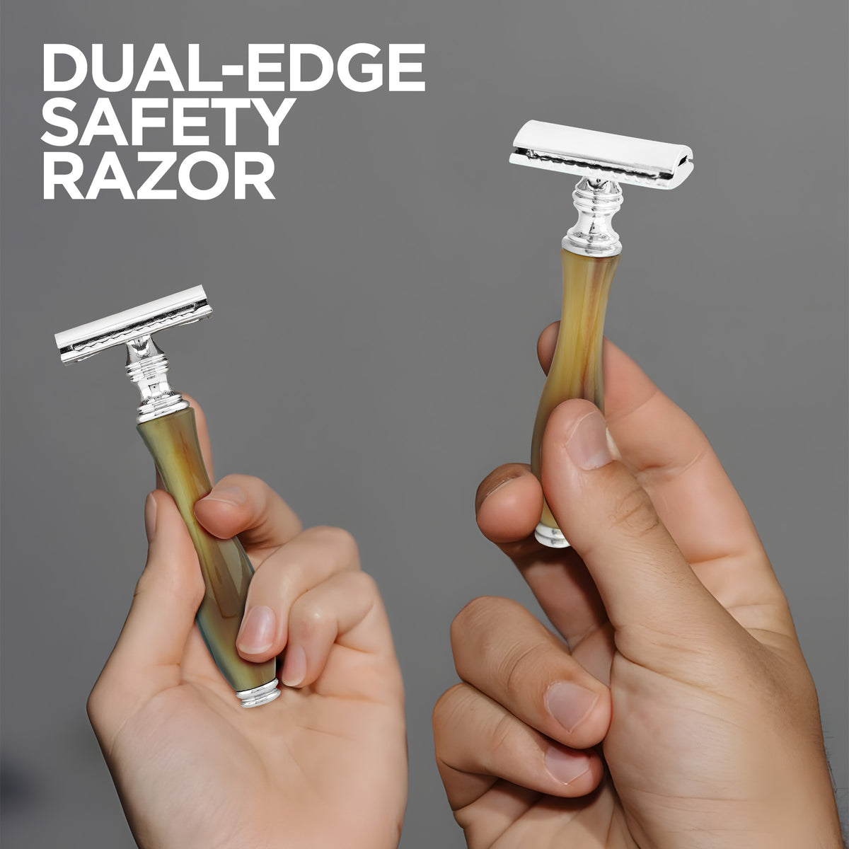 Haryali's Safety Razor - Buffalo Horn Imitation - HARYALI LONDON