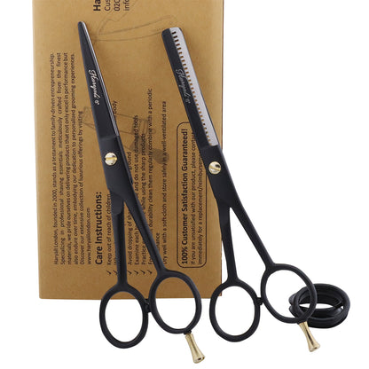 Zwarte 6 Inch Kappersschaar & Effileerschaar Set