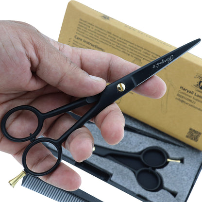 Black 6" Right-Handed Hair Scissors and Thinning Shears Set