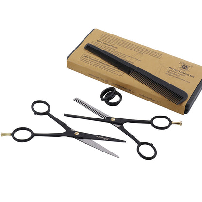 Zwarte 6 Inch Kappersschaar & Effileerschaar Set