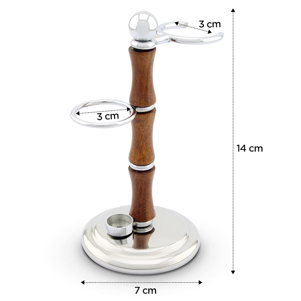 Dual Shaving Stand in Wood - HARYALI LONDON