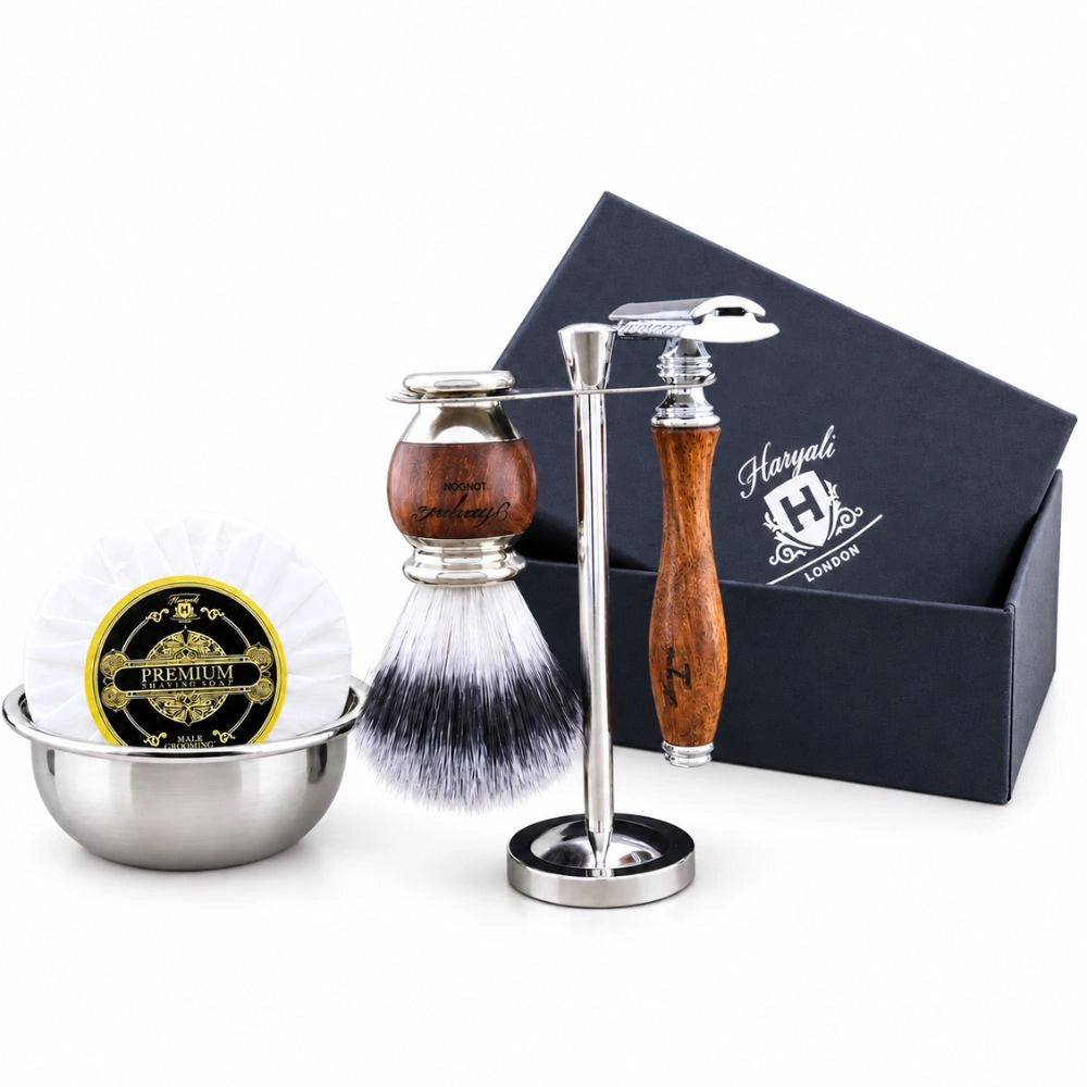 Haryali's Wooden Range Synthetic Hair Shaving Kit