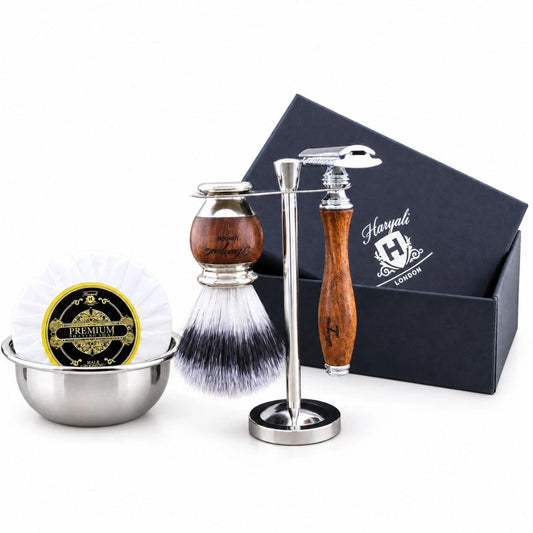 Haryali's houten scheerset met synthetische haren