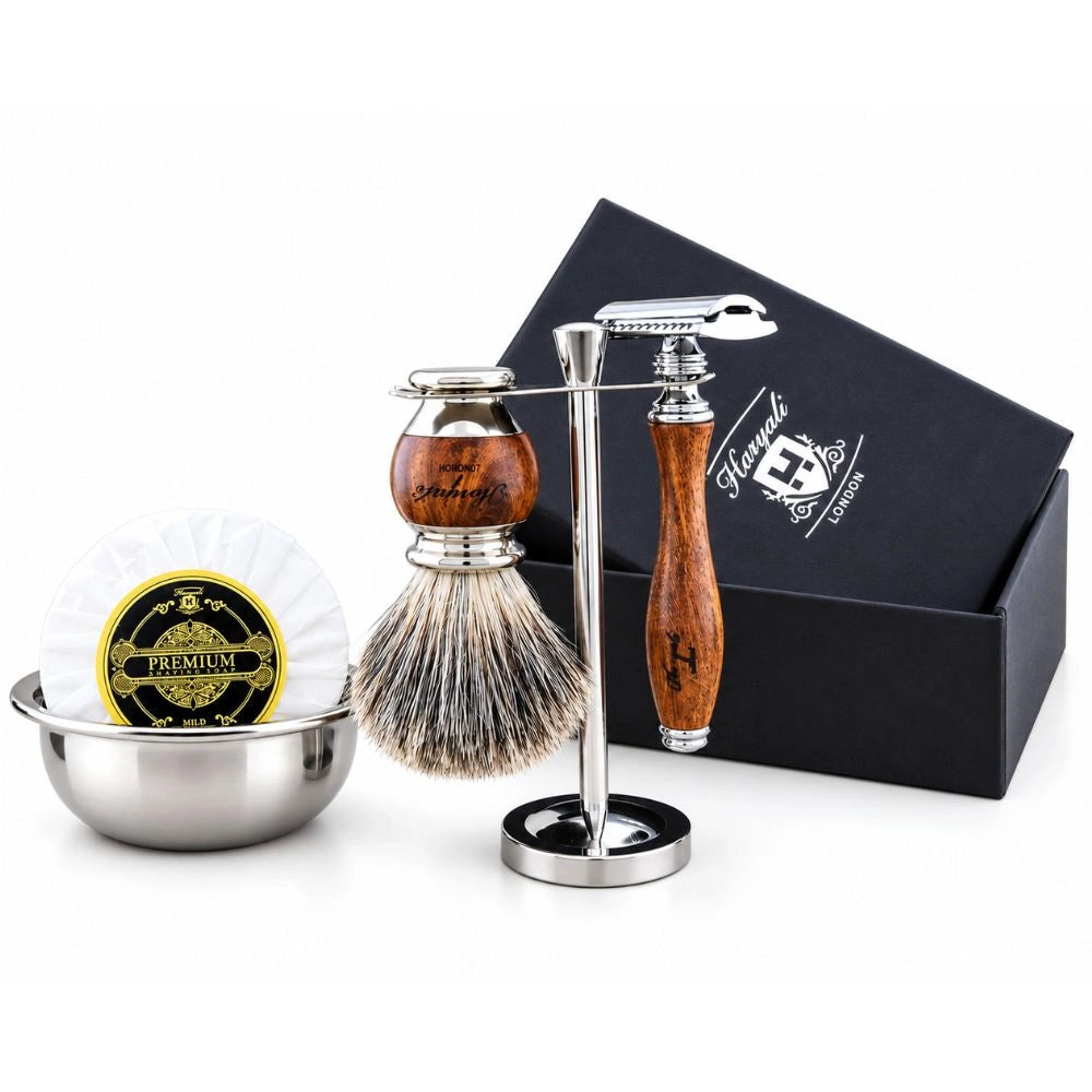 Haryali's houten scheerset met Super Badger kwast