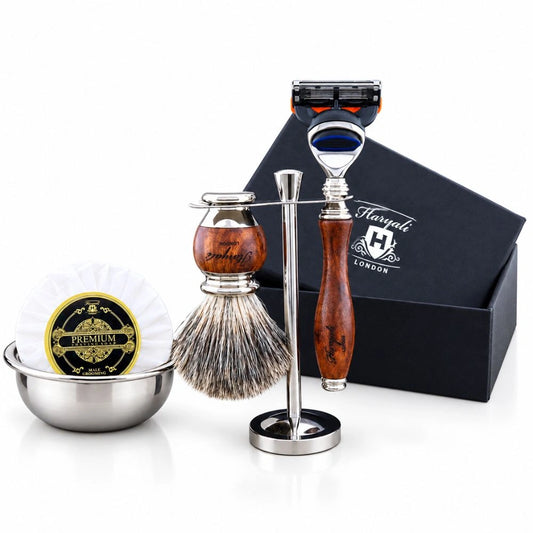 Haryali's houten scheerset met Super Badger kwast