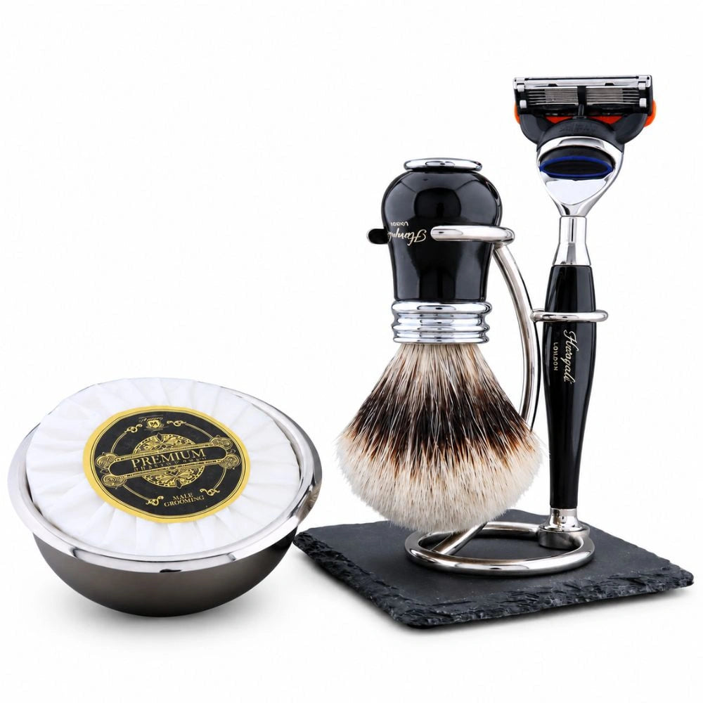 Lille 5Pc Silvertip Badger Hair Shaving Kit For Men