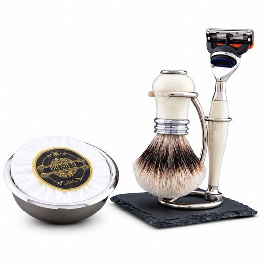 Haryali's Lille Assortiment Silvertip Dassengaar Scheerset