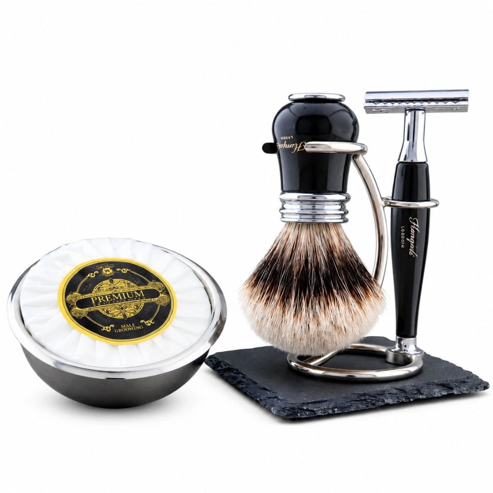 Lille 5Pc Silvertip Badger Hair Shaving Kit For Men