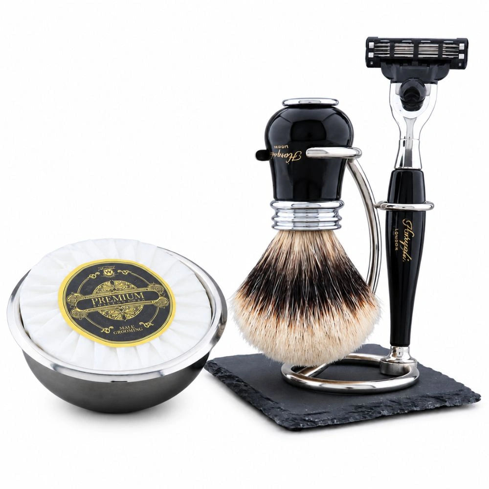 Lille 5Pc Silvertip Badger Hair Shaving Kit For Men