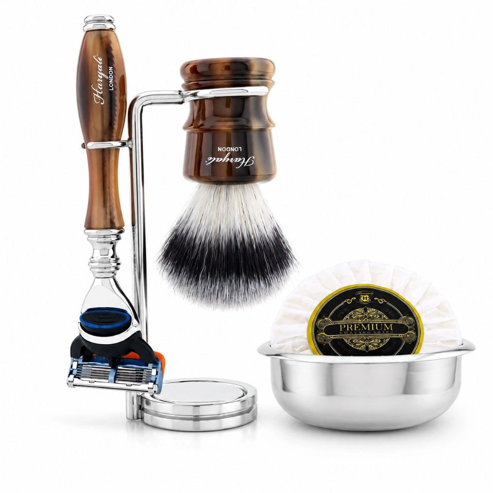Lincoln 5Pc Vegan Silvertip Hair Luxury Shaving Set