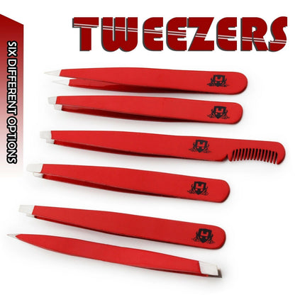 Professional Red Eyebrow Tweezers - HARYALI LONDON