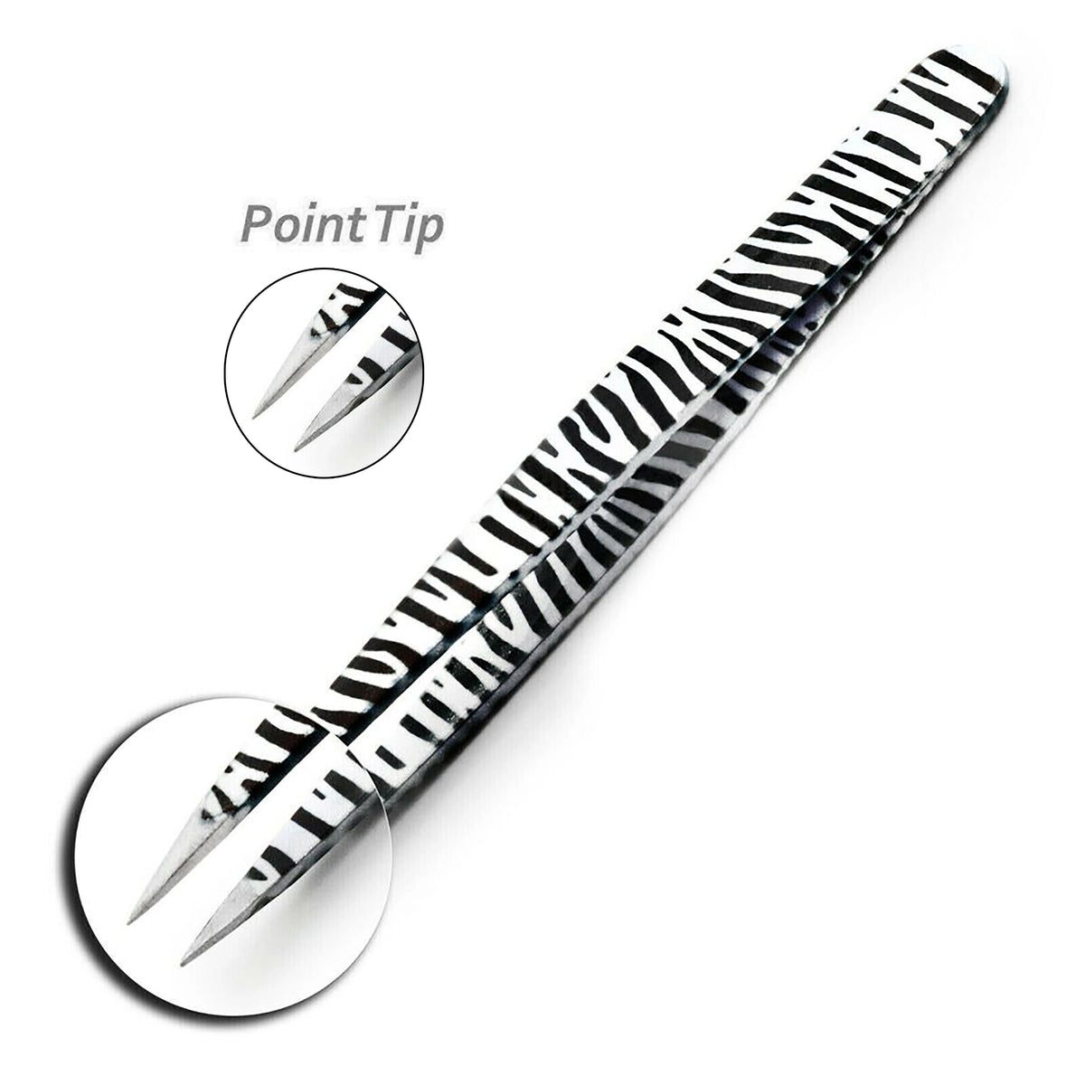 Professional Stainless Steel Zebra Print Eyebrow Tweezers Set - HARYALI LONDON